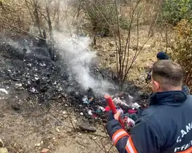 Çankırı'da Atık Yangını Sönmüştür