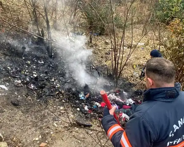 Çankırı'da Atık Yangını Sönmüştür